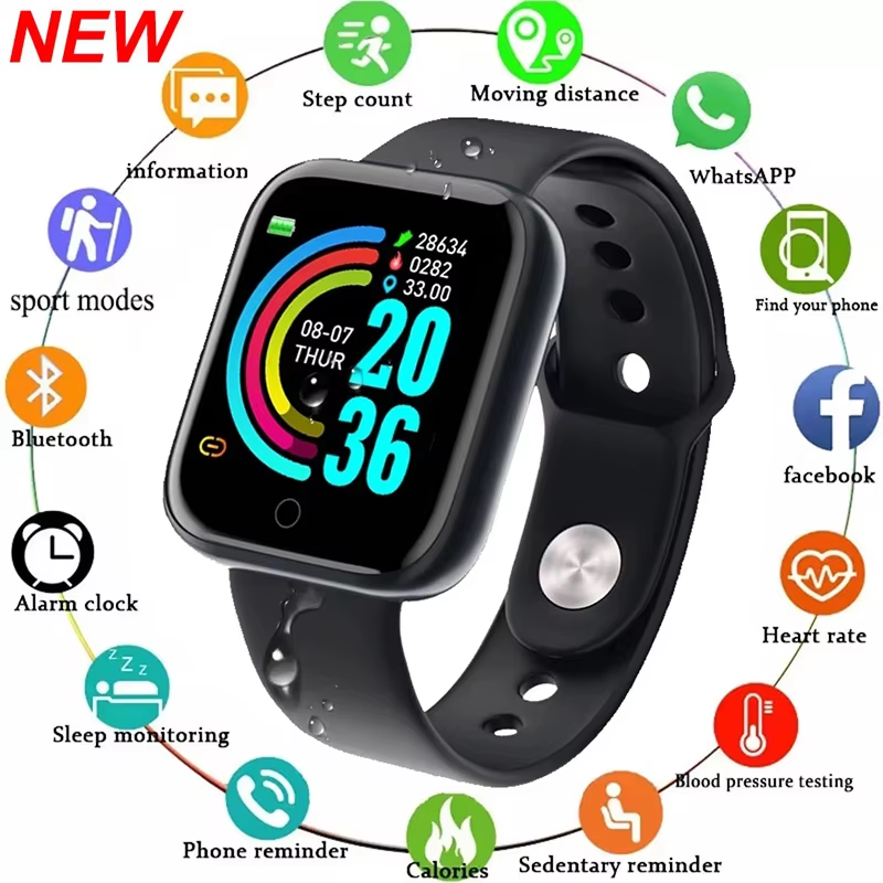 Smartwatch Watches Birthday Gift For Men - スマートウォッチ男性女性腕時計スマートウォッチメッセージフィットネスモニターブレスレット誕生日ギフト電子時計 Android IOS 用 ﻿