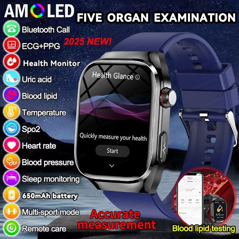 Smartwatch New Watches 2025 - 2025年新型高精度スマートウォッチ 五臓診断 心電図リアルタイム動態 心拍数 血中脂質 健康スマートウォッチ