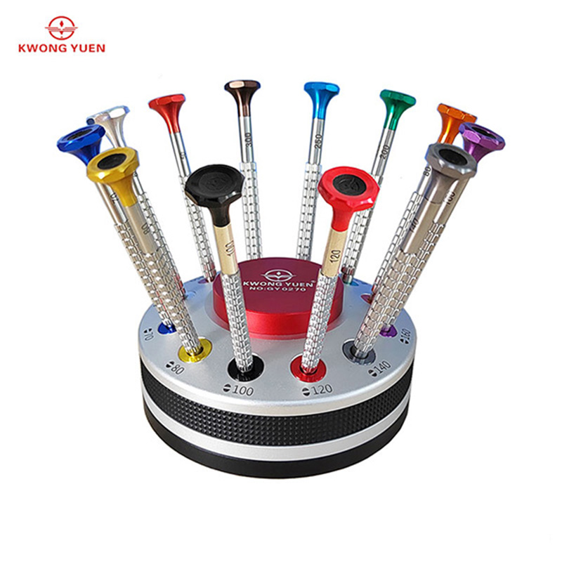 Watchmaker Screwdriver - KWONG 12 個の精密ドライバーセット ノンスリップボールベアリング スロット付き 0.5-3.0mm