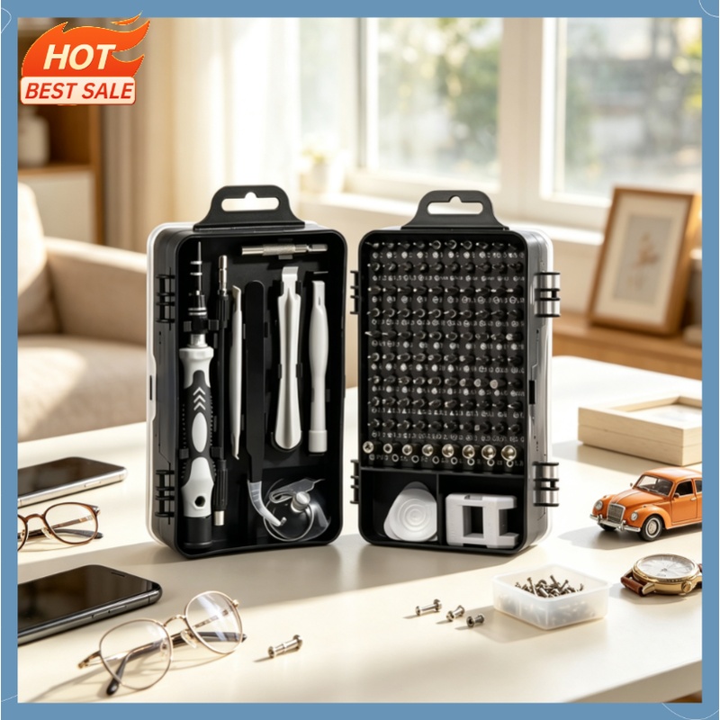 Watchmaker Screwdriver - 115 in 1プロ精密ドライバーセット、磁気トルクスヘックスビット修理ツールキット（iPhone、Xiaomi、Mac、PC、眼鏡、時計用）