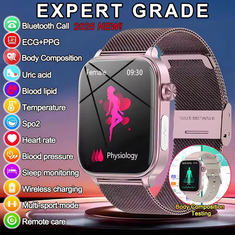 Smartwatch New Watches 2025 - 2025 新 ECG + PPG モニタリングスマートウォッチ女性血圧血中脂質尿酸女性月経健康トラッカースマートウォッチ
