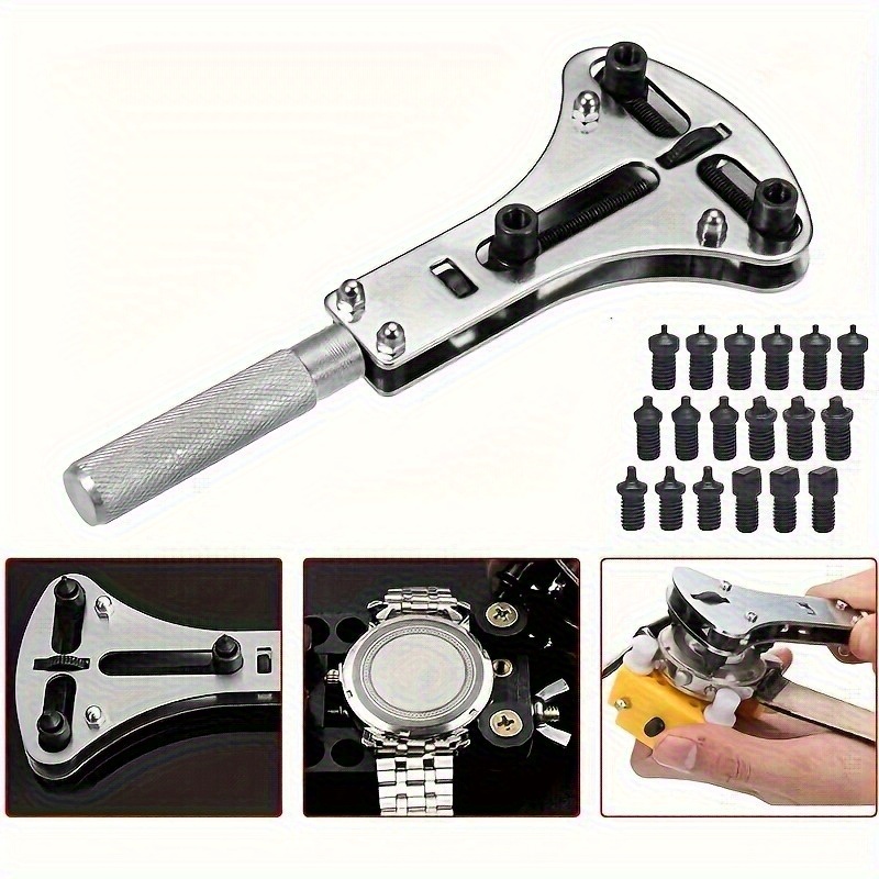 Watchmaker Screwdriver - 1Pc 時計裏蓋オープナー 18 ビット調整可能な防水 3 ポイントレンチドライバーボックス時計修理ツールバッテリー交換用