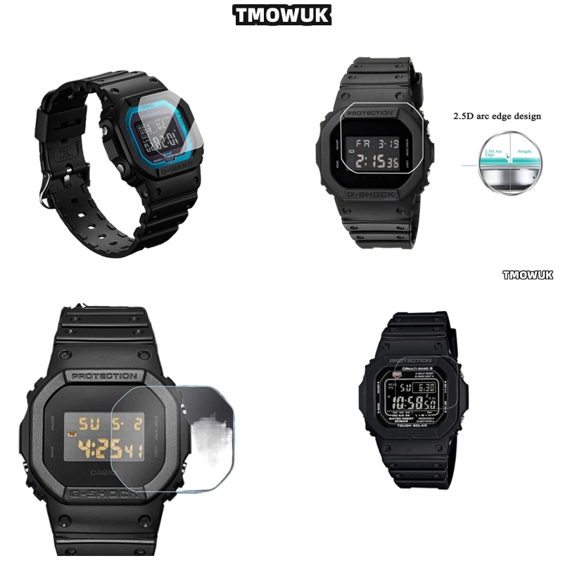 Casio Watches Smartwatch - DW-5035 DW 5600 GW-B5600 GW M5600用超薄型9H強化ガラス、ミニマリストデザインで最大限の保護を実現。