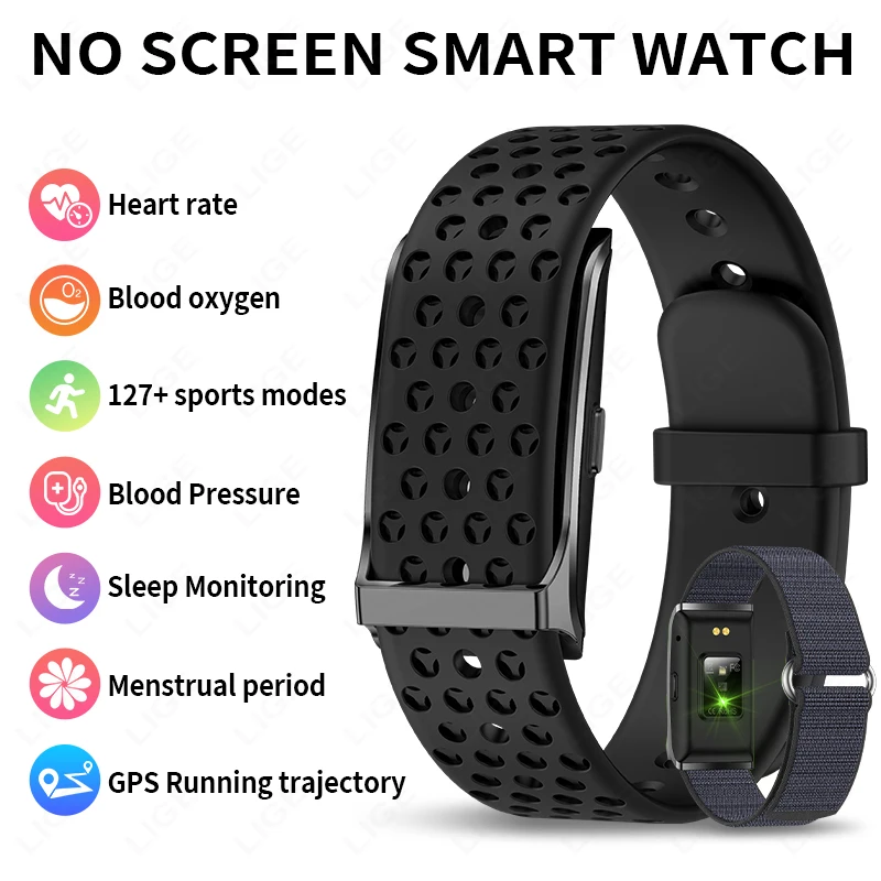 Smartwatch Latest Watches For Women - 男性と女性のためのLige防水スマートウォッチ、スクリーンなし、健康ブレスレット、カップル、心拍数トラッカー、スポーツスマートウォッチ、2022