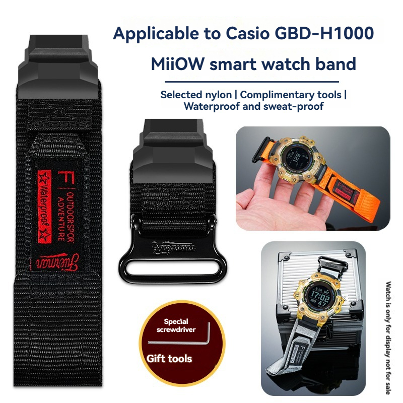 Casio Watches Smartwatch - CASIO G-SHOCK GBD-H1000 3475 スマートデジタル時計バンド、防水ナイロンスポーツストラップ、アウトドアハイキングキャンバス交換用