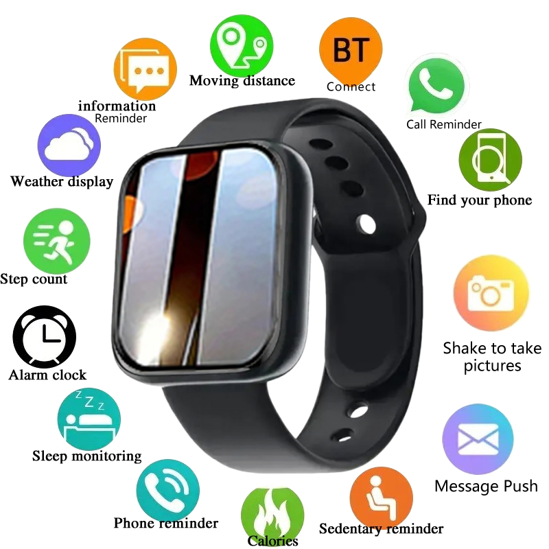 Watch Smart Y68 - 男性と女性のための多機能スマートウォッチ,Bluetooth接続された電話,音楽,フィットネススポーツブレスレット,睡眠モニターy68 d20
