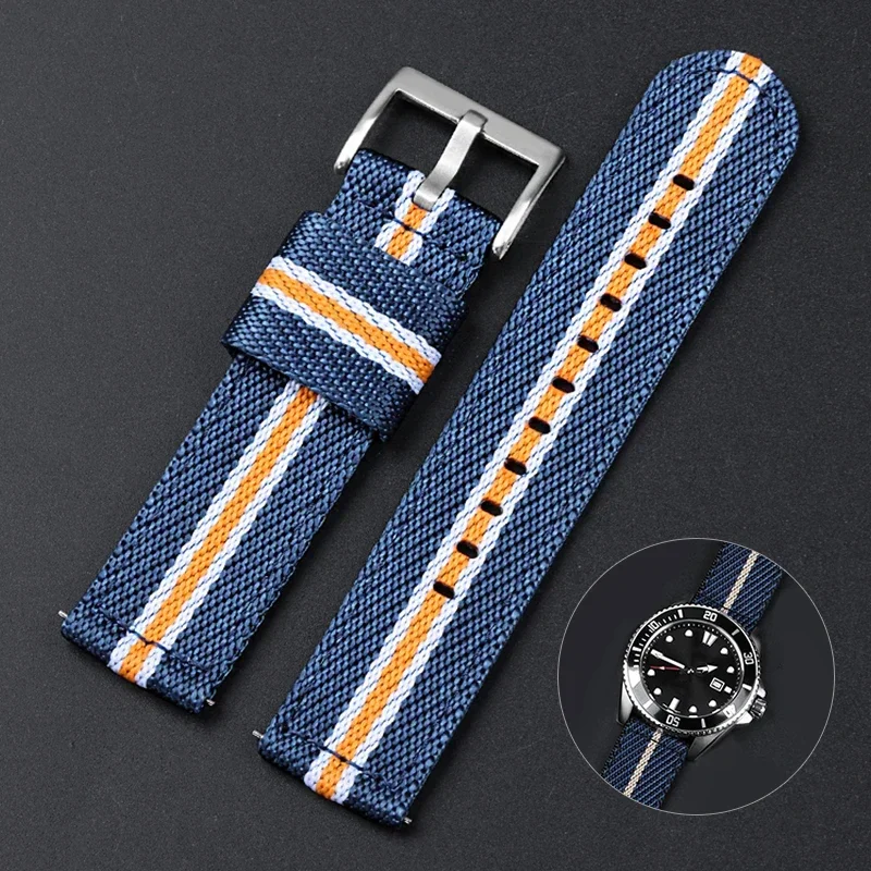Nato Strap Nylon - チューダーウォッチ用クイックリリースナイロンストラップ、オメガ用ウォッチバンド、セイコー男性用織りキャンバスファブリックバンド、ミリタリースポーツブレスレット、20mm、22mm