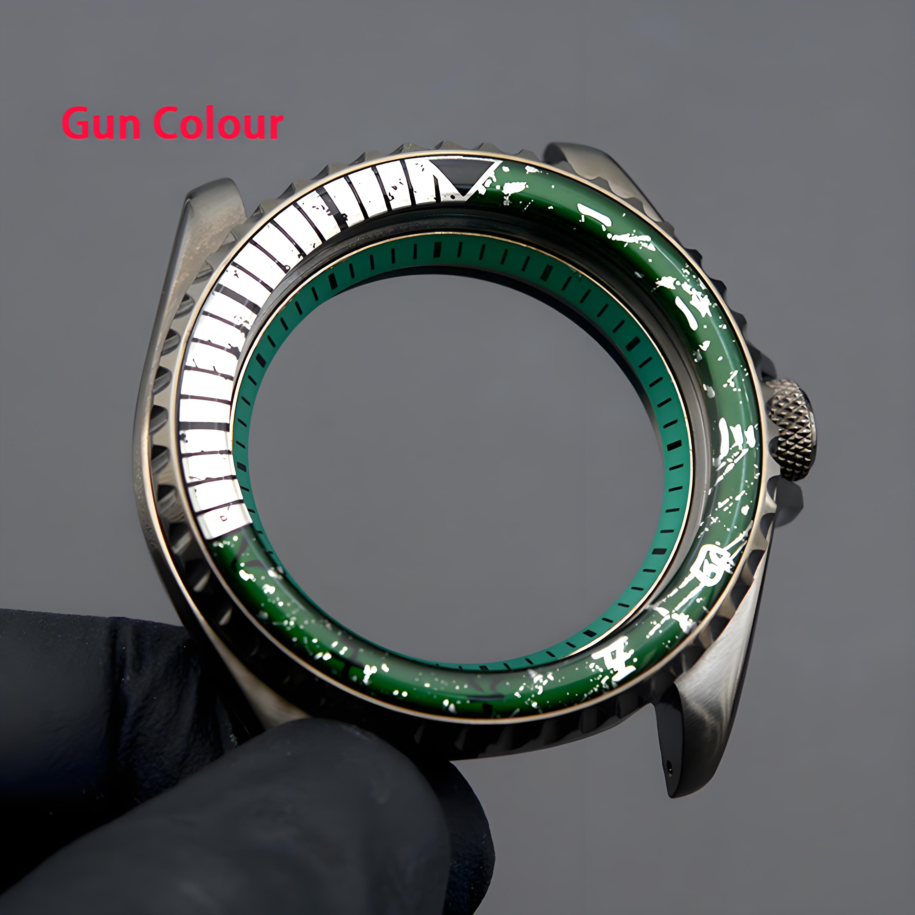 Vintage Digital Watch - Mod SKX007 SKX009 ガンカラー メンズ腕時計ケース NH34