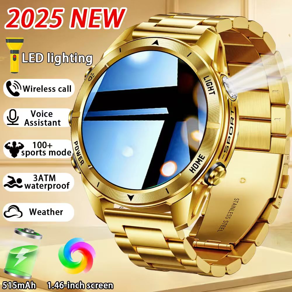 Smartwatch New Watches 2025 - 新しいアウトドアスポーツスマートウォッチ男性 1.46 インチ IPS スクリーン LED
