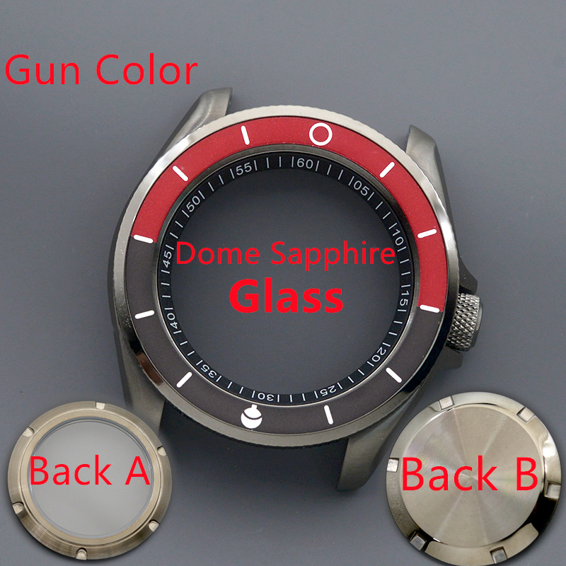 Vintage Digital Watch - ガンカラー SKX007 SKX009 メンズ腕時計ケースフィット NH34 NH35