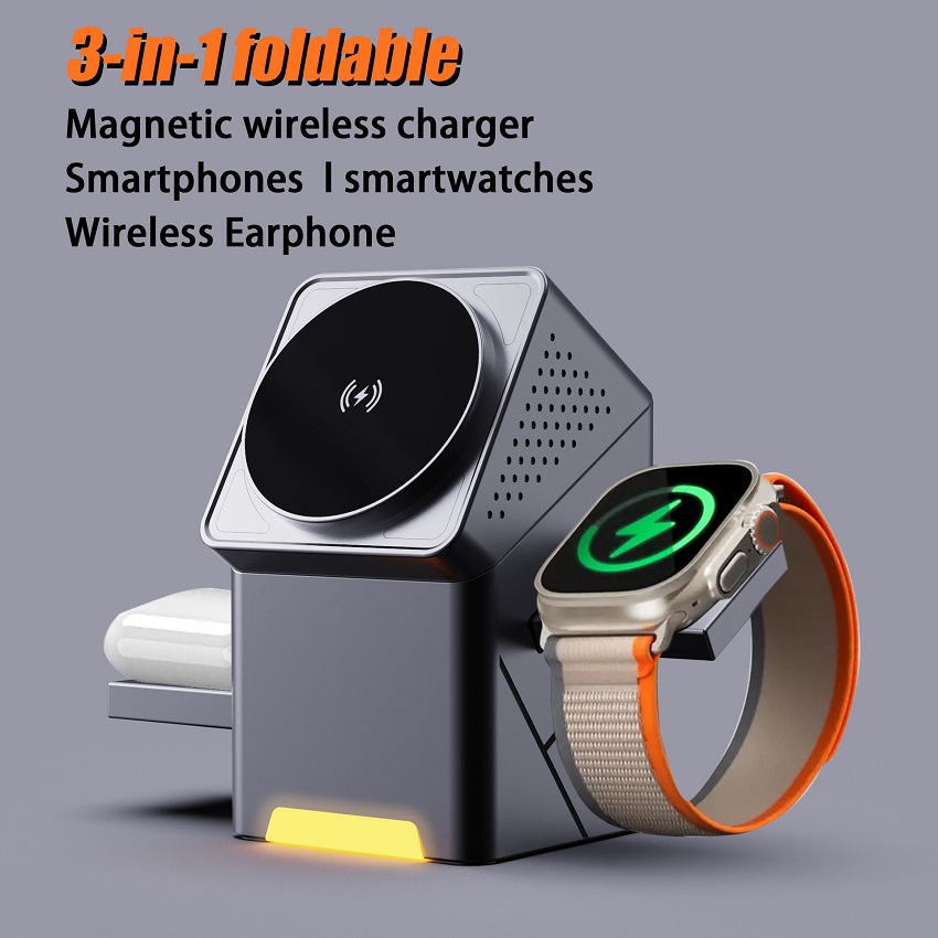 Watches Smartwatch Samsung - 3 in 1 マグネット式ワイヤレス充電器 折りたたみ式 15W急速充電ステーション