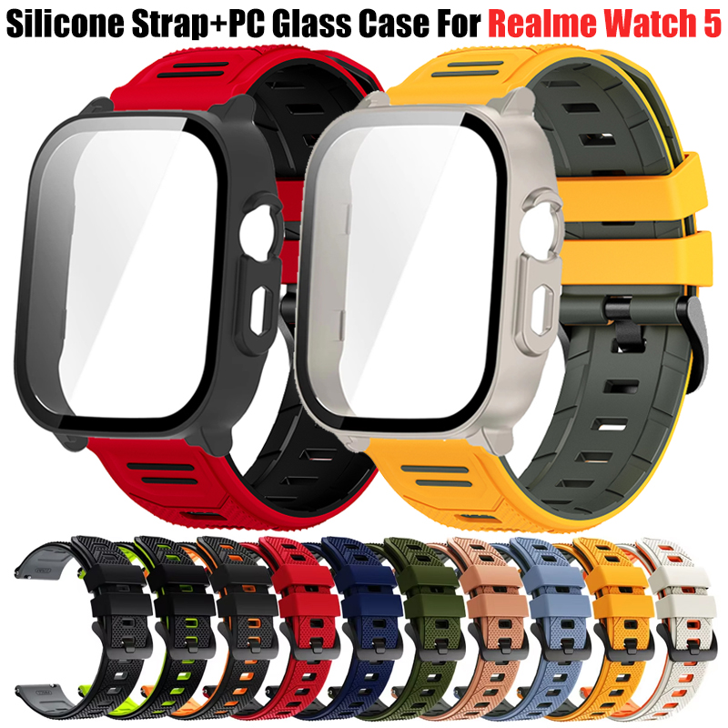 Watch S Realme - 通気性のあるシリコンストラップ + PC ガラスケース Realme Watch