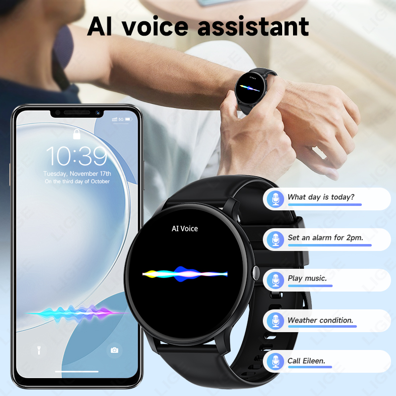 LIGE Bluetooth 通話女性スマートウォッチ男性ス - Smartwatch Latest Watches For Women のレビューと価格