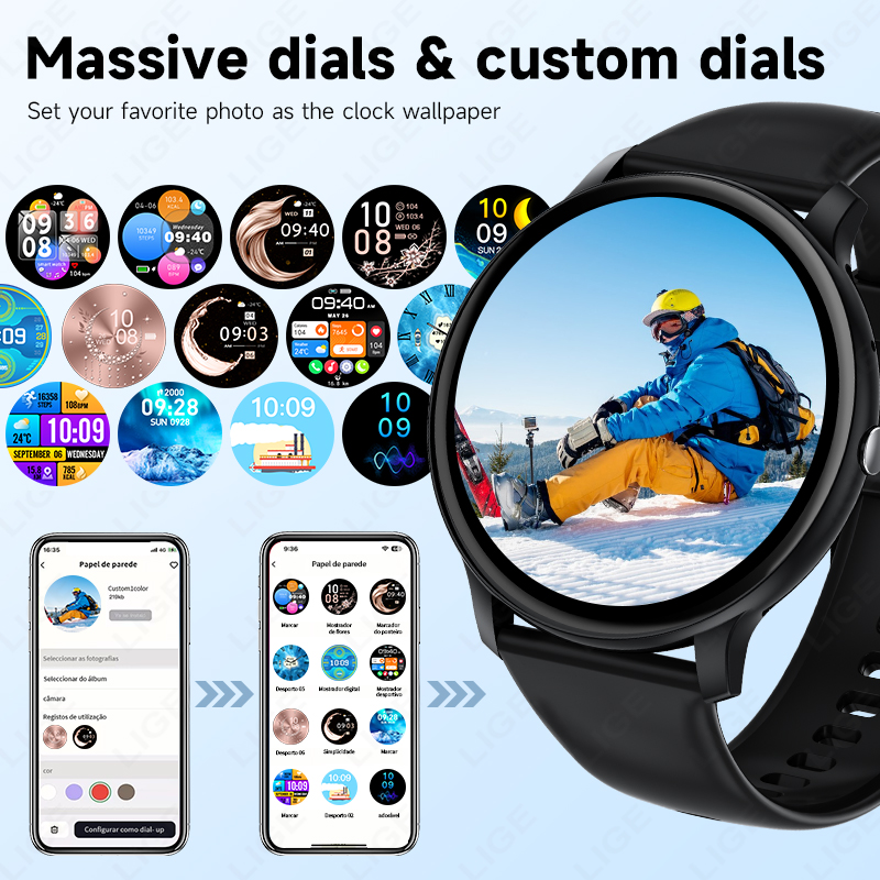 LIGE Bluetooth 通話女性スマートウォッチ男性ス - Smartwatch Latest Watches For Women のレビューと価格