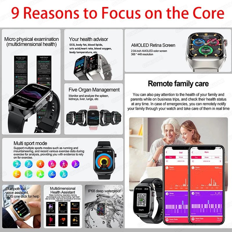 2025年新型高精度スマートウォッチ 五臓診断 心電図リアル - Smartwatch New Watches 2025 のレビューと価格