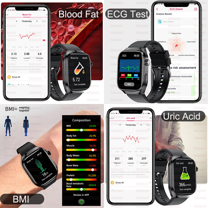 2025年新型高精度スマートウォッチ 五臓診断 心電図リアル - Smartwatch New Watches 2025 のレビューと価格