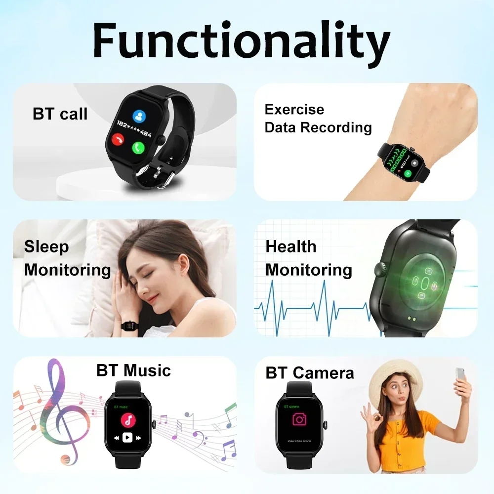 スポーツスマートウォッチ 女性と男性向け HD画面 通話機能 - Watch Smart Y68 のレビューと価格