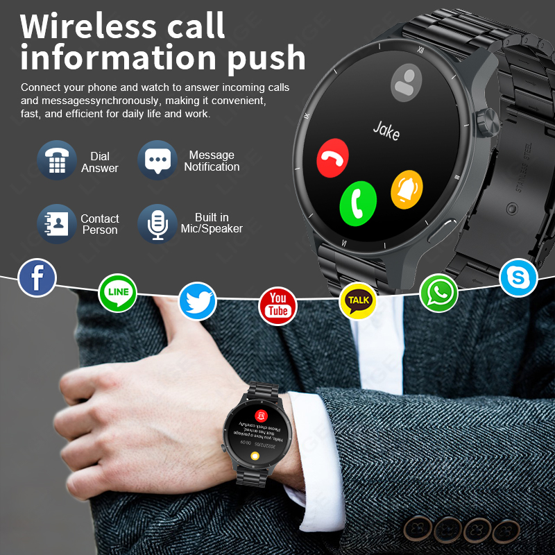 LIGE 3D ダイナミックダイヤルスマートウォッチ女性男性 - Smartwatch Latest Watches For Women のレビューと価格