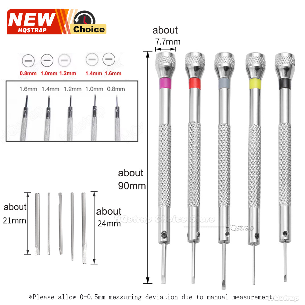 新しい 5 ピース/セット 0.8-1.6 ミリメートル鋼製 - Watchmaker Screwdriver のレビューと価格