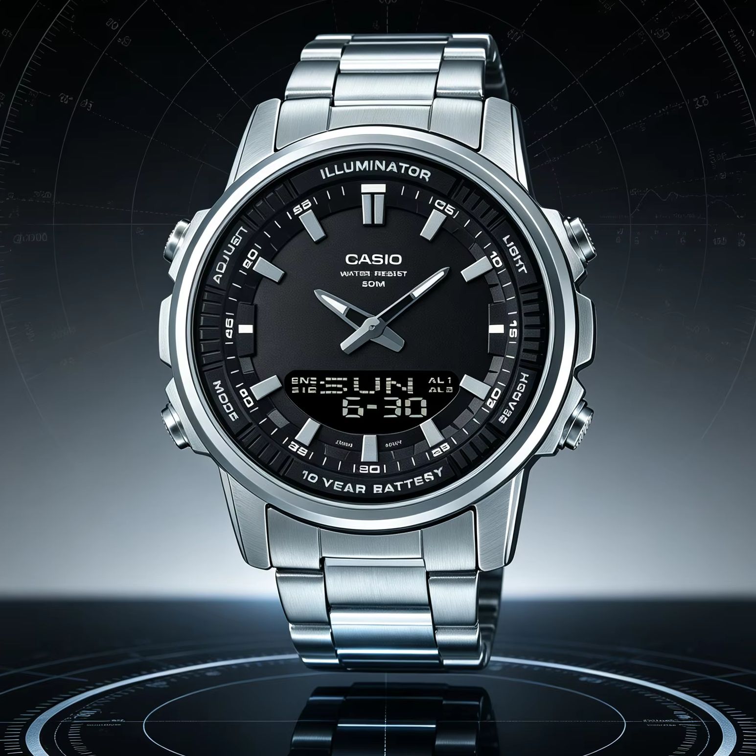 カシオ AMW‑880D |   ステンレススチール製メンズ - Casio Watches Smartwatch のレビューと価格