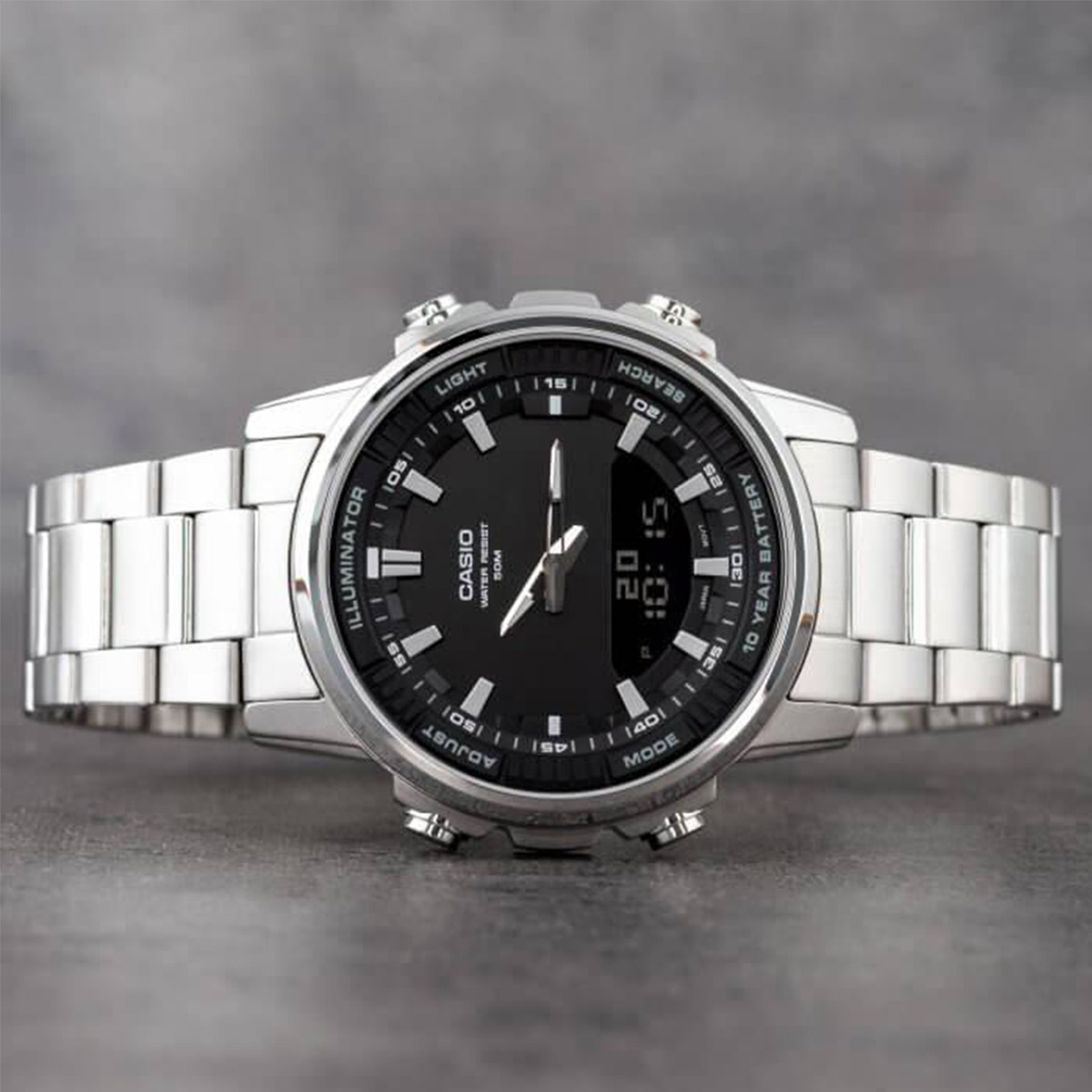 カシオ AMW‑880D |   ステンレススチール製メンズ - Casio Watches Smartwatch のレビューと価格