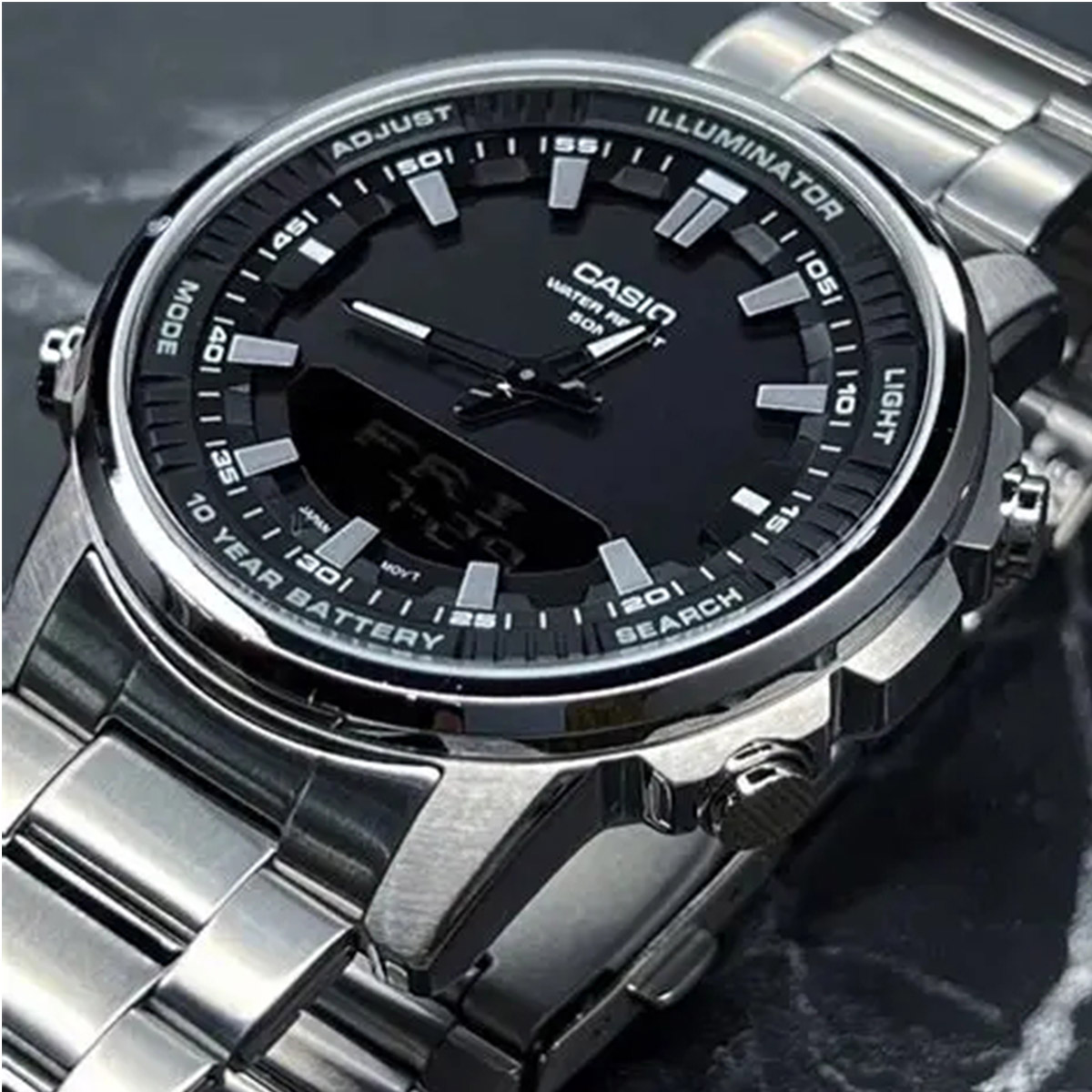 カシオ AMW‑880D |   ステンレススチール製メンズ - Casio Watches Smartwatch のレビューと価格