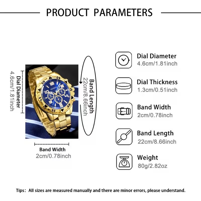 メンズファッションラグジュアリーラウンドクォーツ腕時計2個セ - Smartwatch Watches Birthday Gift For Men のレビューと価格
