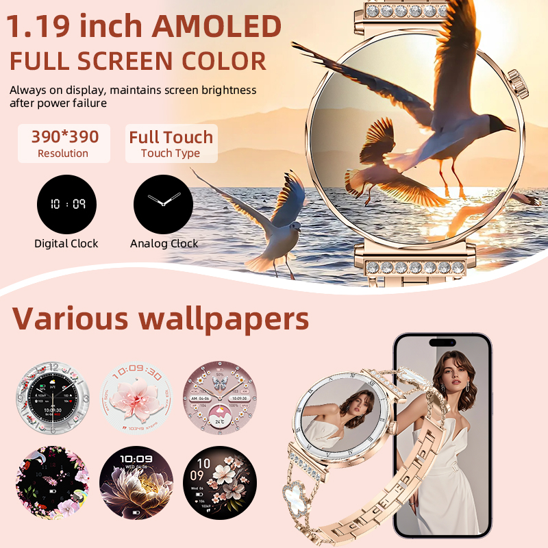 高級スマートウォッチ女性レディース腕時計 AMOLED HD - Smartwatch Latest Watches For Women のレビューと価格