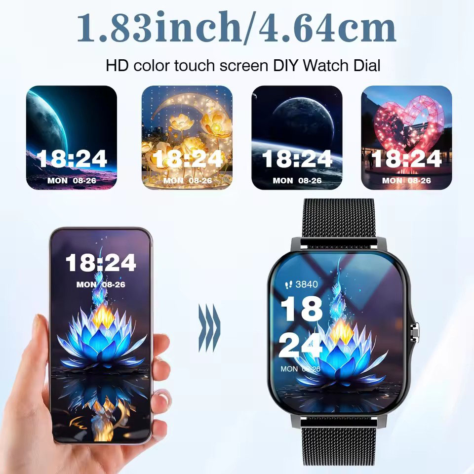 最新アップグレード版ファッションデザイン 1.83インチフル - Smartwatch Latest Watches For Women のレビューと価格
