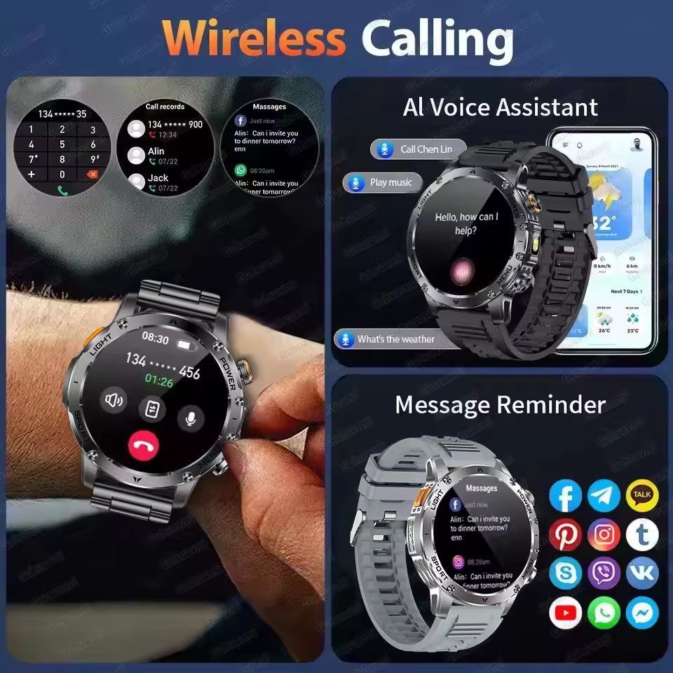 2025New 屋外軍事 1000mAh HD AMOLED - Smartwatch New Watches 2025 のレビューと価格