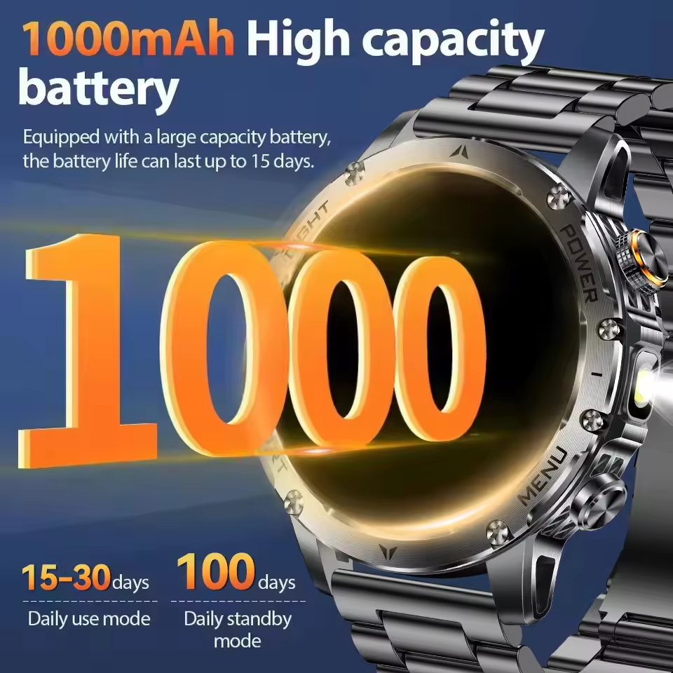 2025New 屋外軍事 1000mAh HD AMOLED - Smartwatch New Watches 2025 のレビューと価格