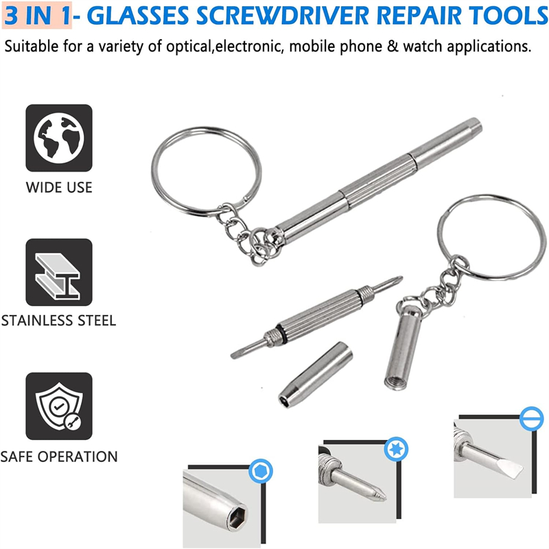 ミニハンドメガネドライバー 3-in-1 眼鏡修理キット多機 - Watchmaker Screwdriver のレビューと価格
