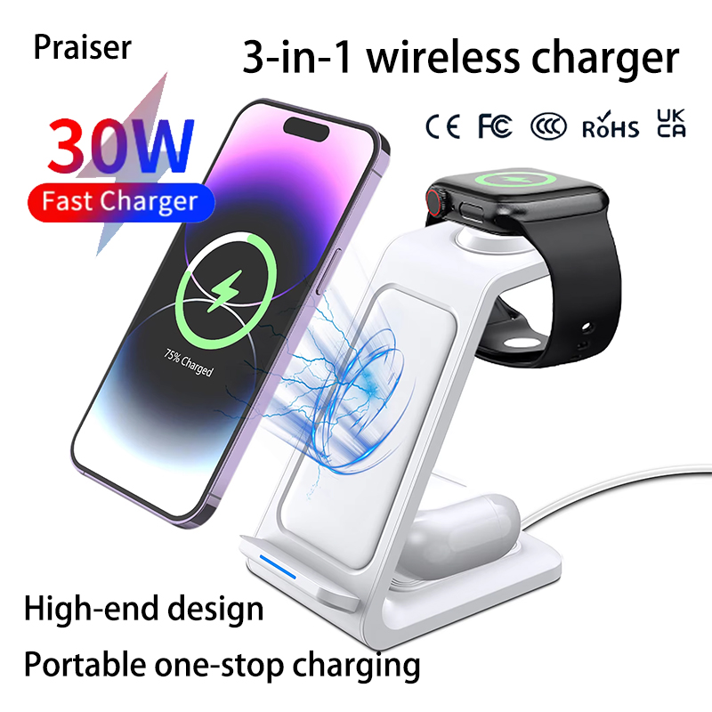 15W 3in1 ワイヤレス充電スタンド iPhone、Sa - Watches Smartwatch Samsung のレビューと価格