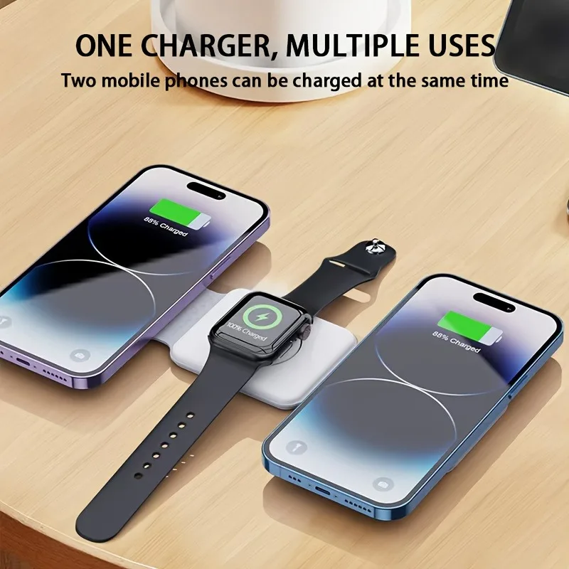 3 in 1 ポータブル磁気ワイヤレス充電器高速充電ドックス - Watches Smartwatch Samsung のレビューと価格